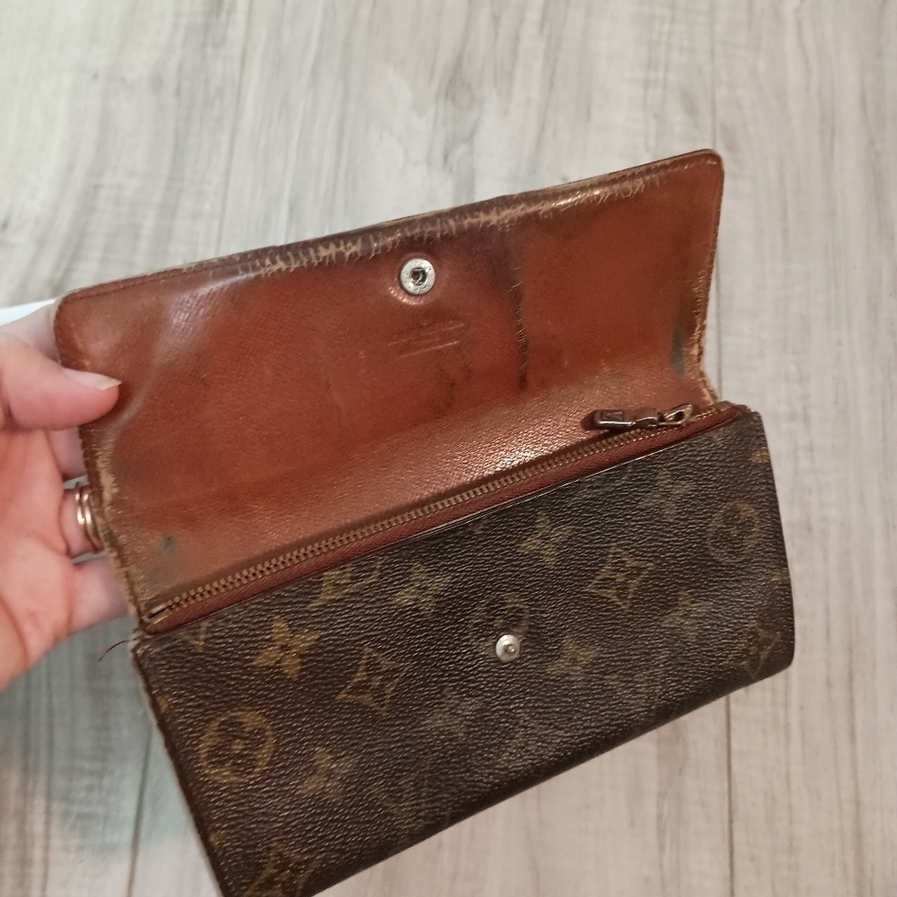 Louis Vuitton Monogram Portefeiulle Sarah LongBifold Wallet Brown Women's - Picture 8 of 16